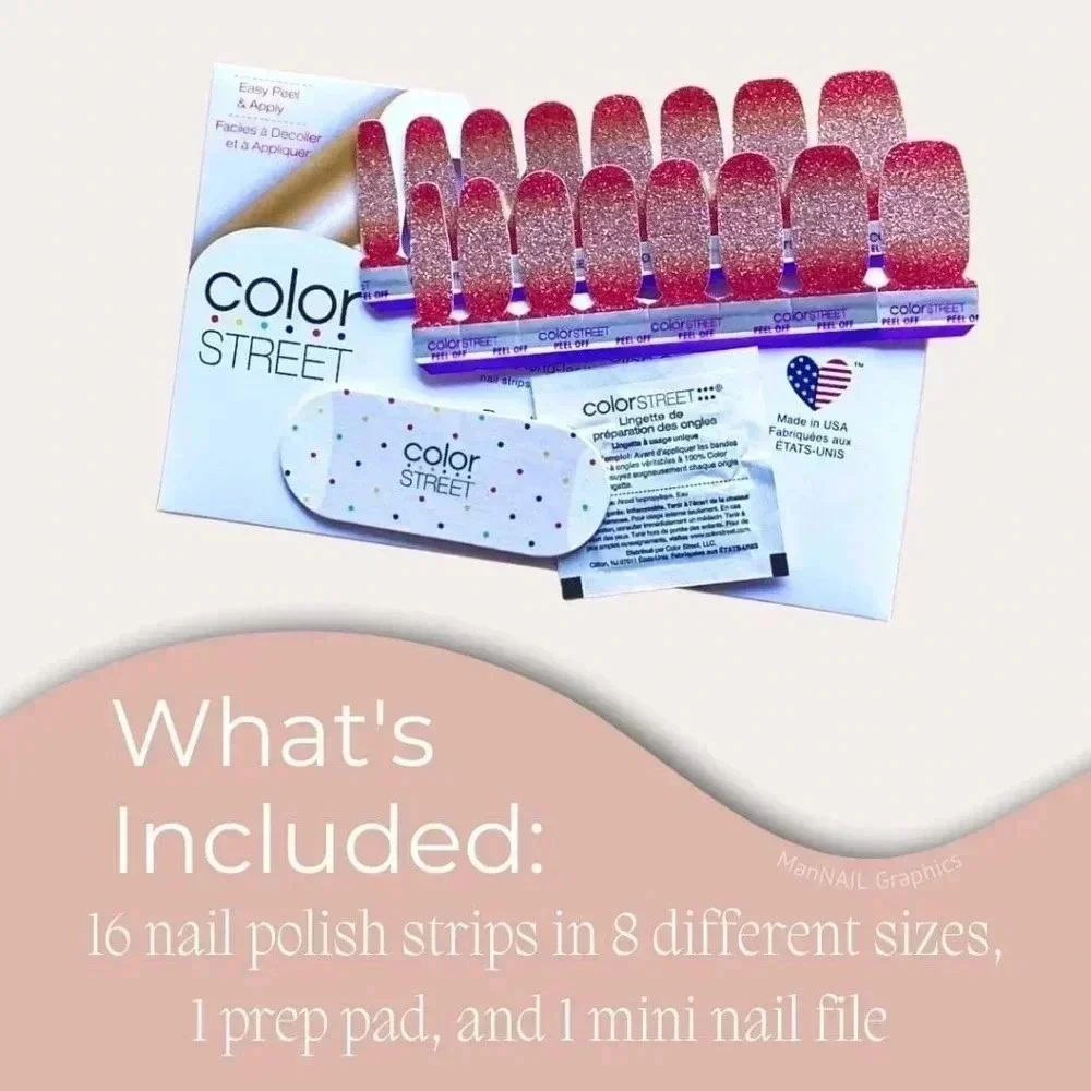 Color Street Nail Polish Strips-Retired Set-Aloha Spirit French Manicure